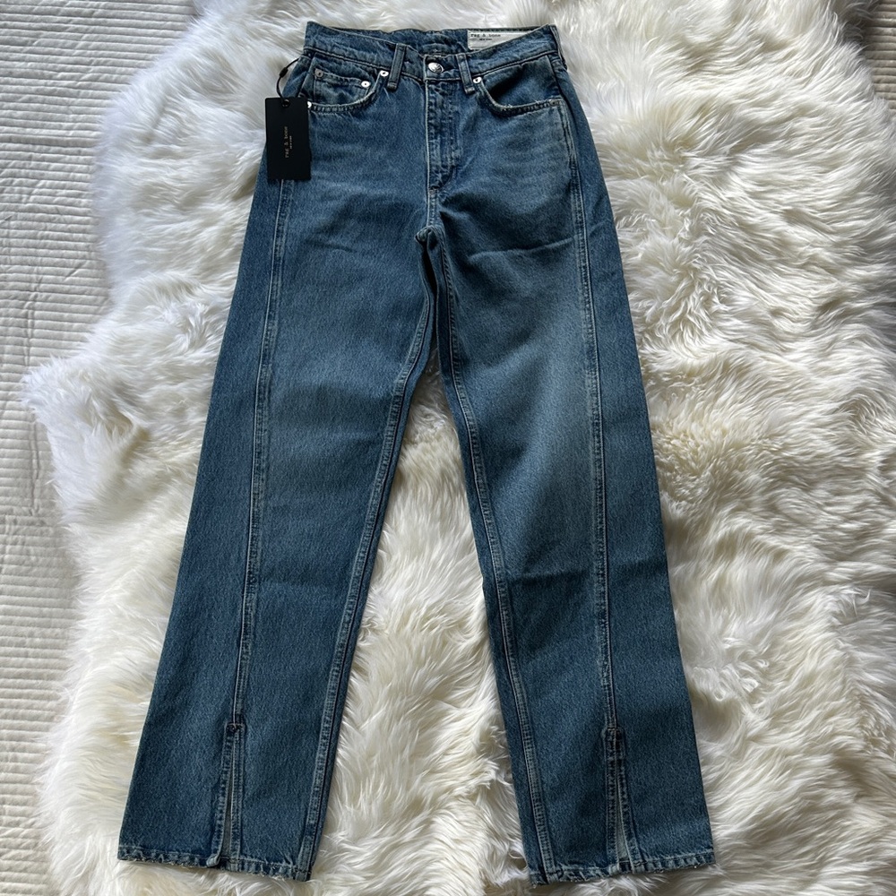 rag & bone Women's Straight Leg Jeans in Blue